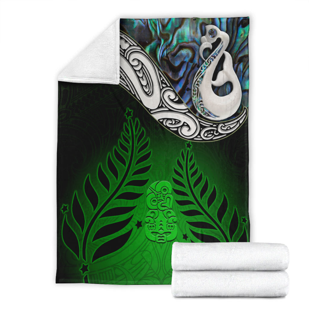 New Zealand Maori Premium Blanket - Manaia Paua Shell Glitter Green LT4 - Vibe Hoodie Shop