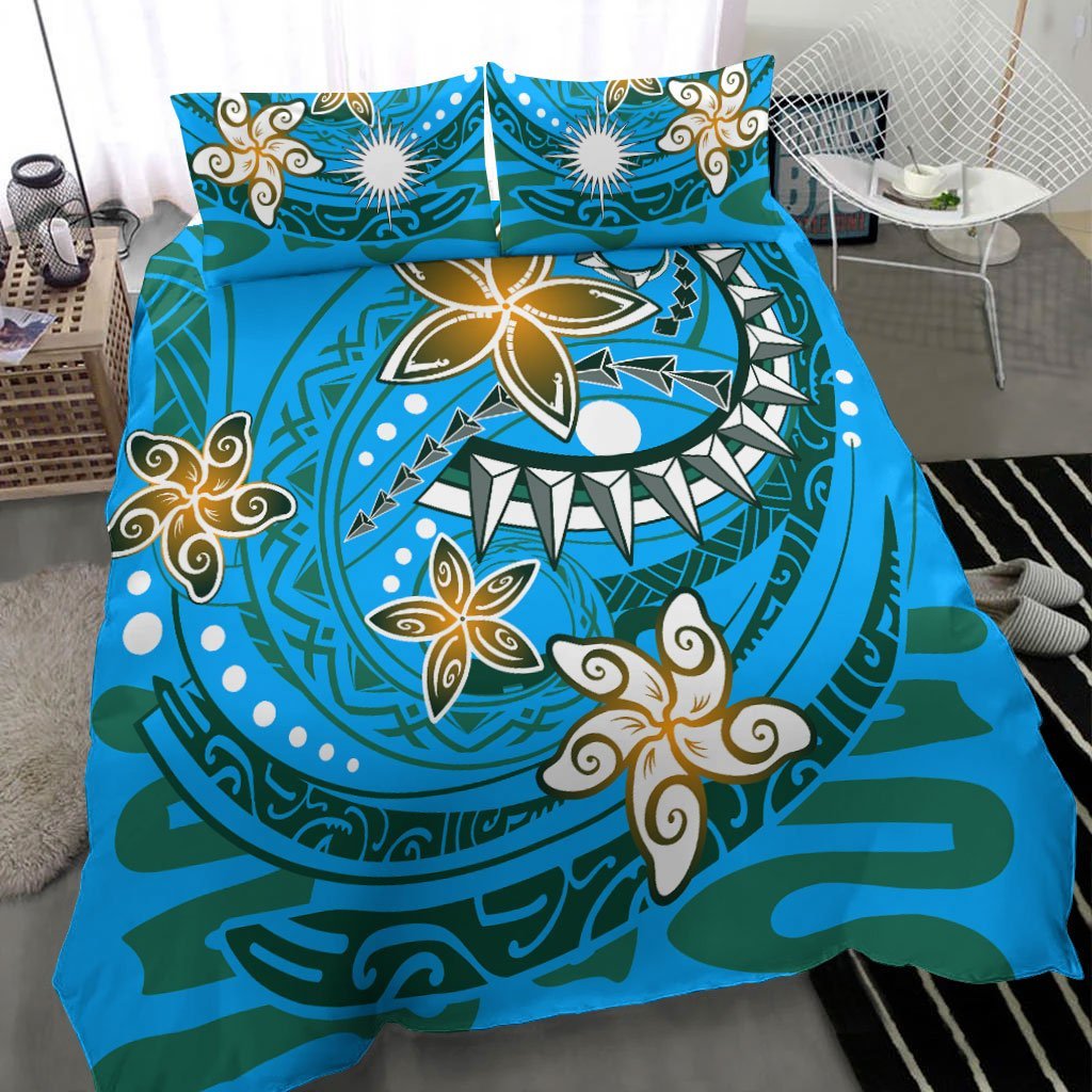 Marshall Islands Bedding Set - Spring Style Blue Color - Vibe Hoodie Shop