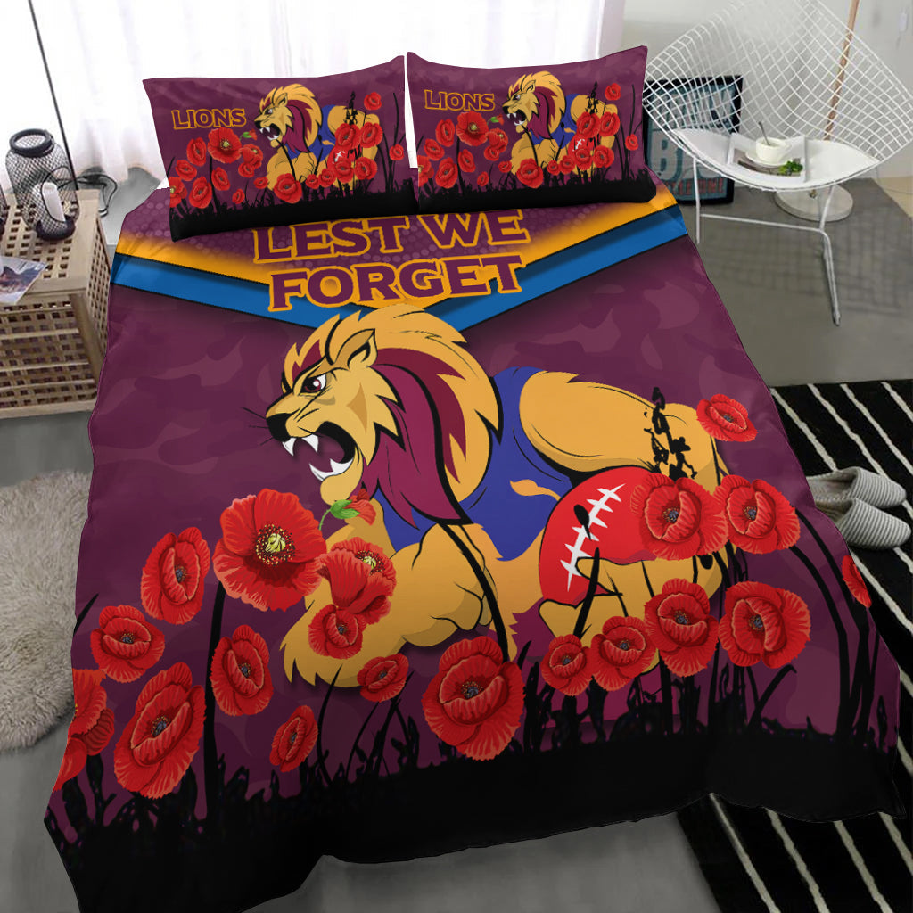 Brisbane Lions ANZAC Day Bedding Set - Indigenous Art - - Vibe Hoodie Shop