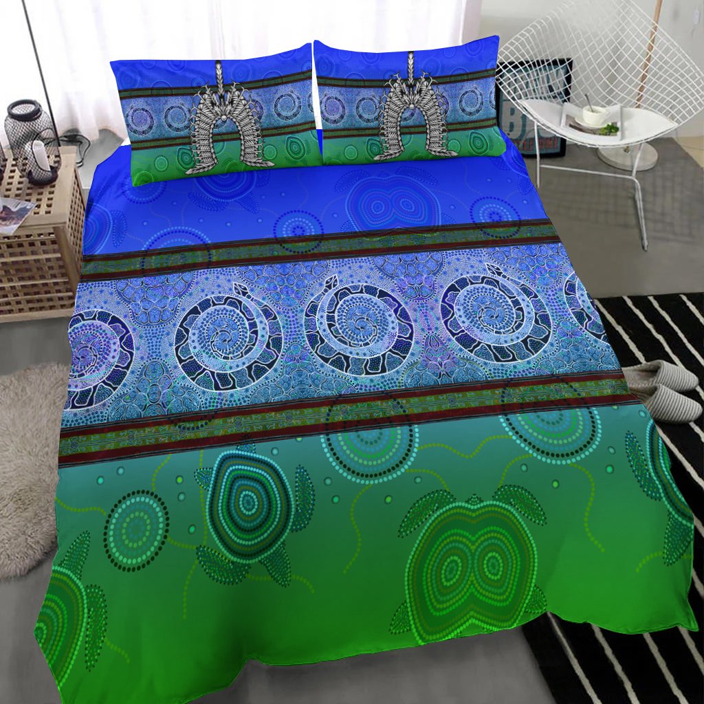 Bedding Set - Turtle With Dhari Mask Snake Patterns - - Vibe Hoodie Shop