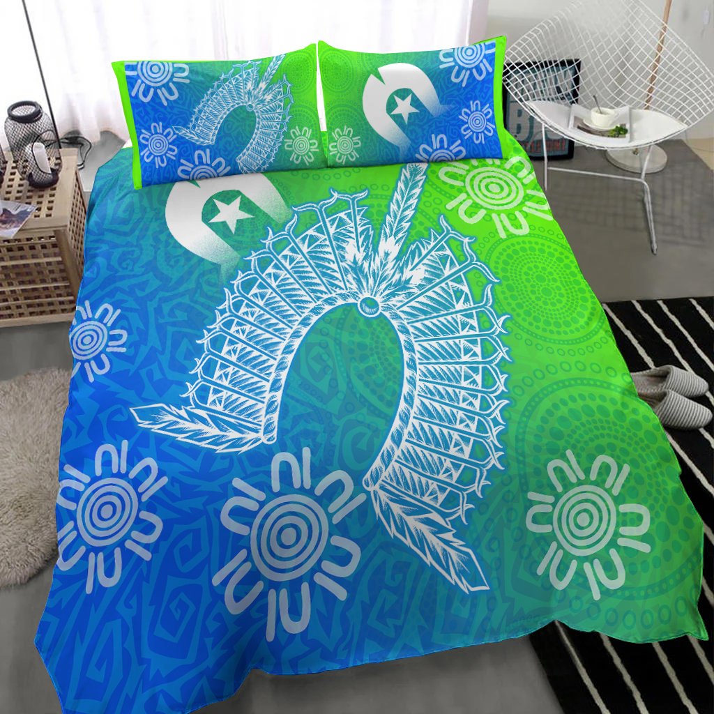 Torres Strait Islanders Bedding Set - Dhari Mask Ocean Style - Vibe Hoodie Shop