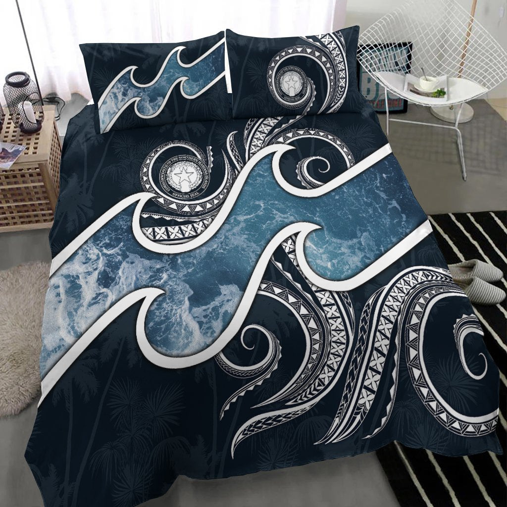 Northern Mariana Islands Polynesian Bedding Set - Ocean Style - Vibe Hoodie Shop