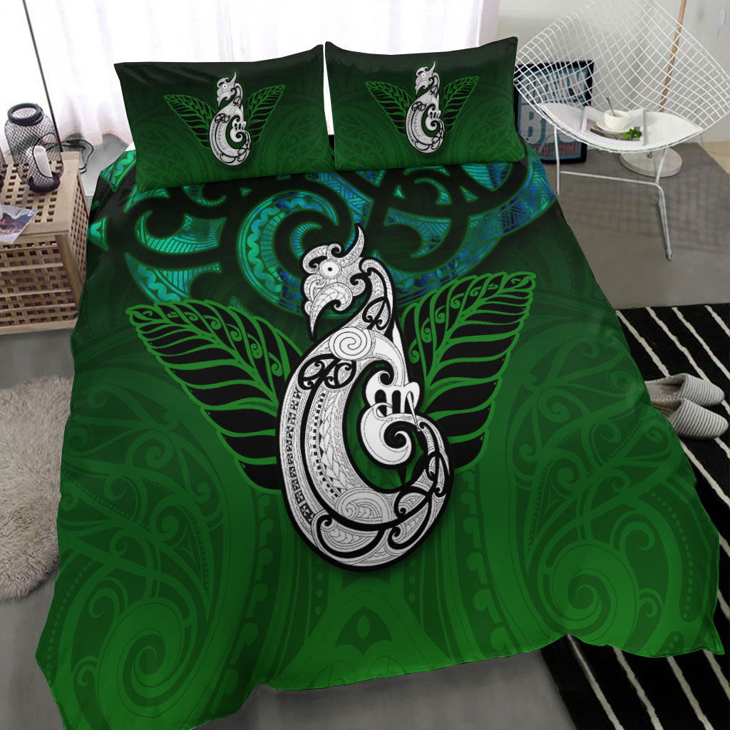 New Zealand Maori Bedding Set - Paua Shell Green - - Vibe Hoodie Shop