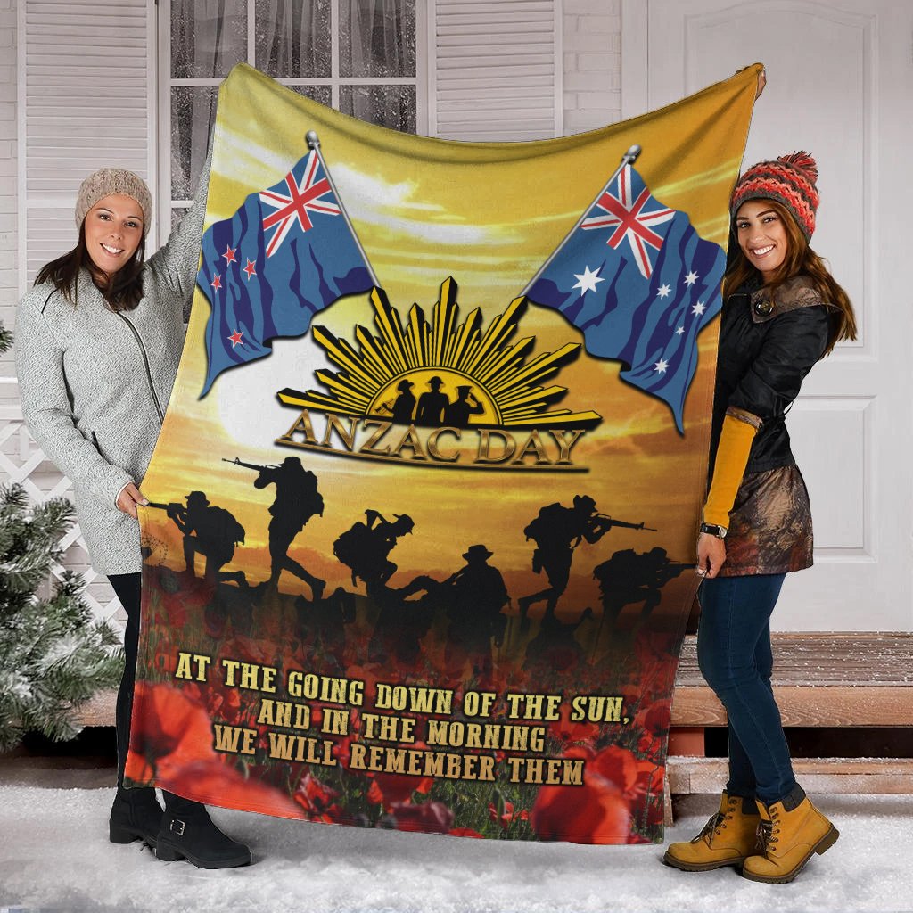 ANZAC Premium Blanket - Australian and New Zealand Army Corps - Vibe Hoodie Shop