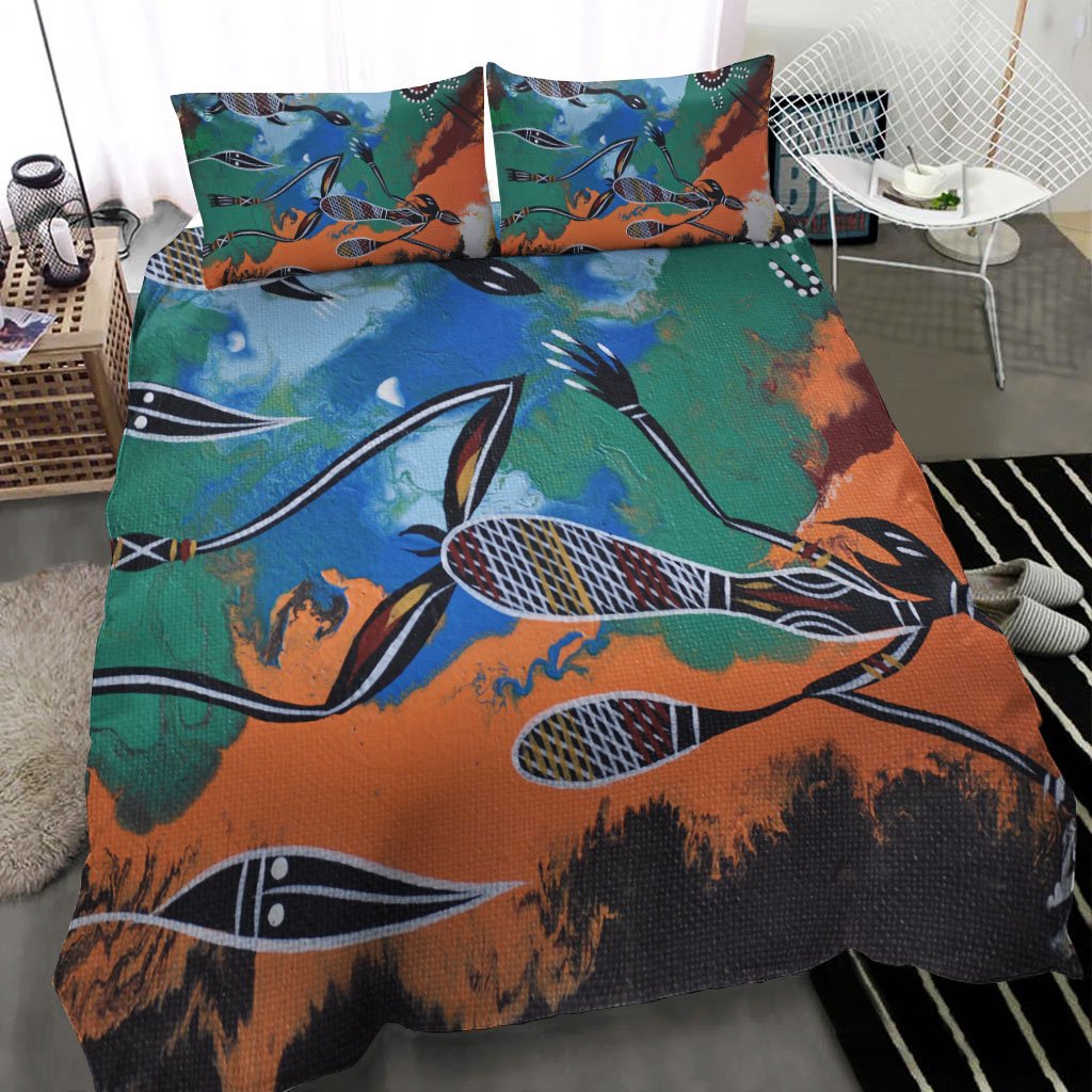 Aboriginal Bedding Set - Aboriginal Dot Art Painting Style - Vibe Hoodie Shop