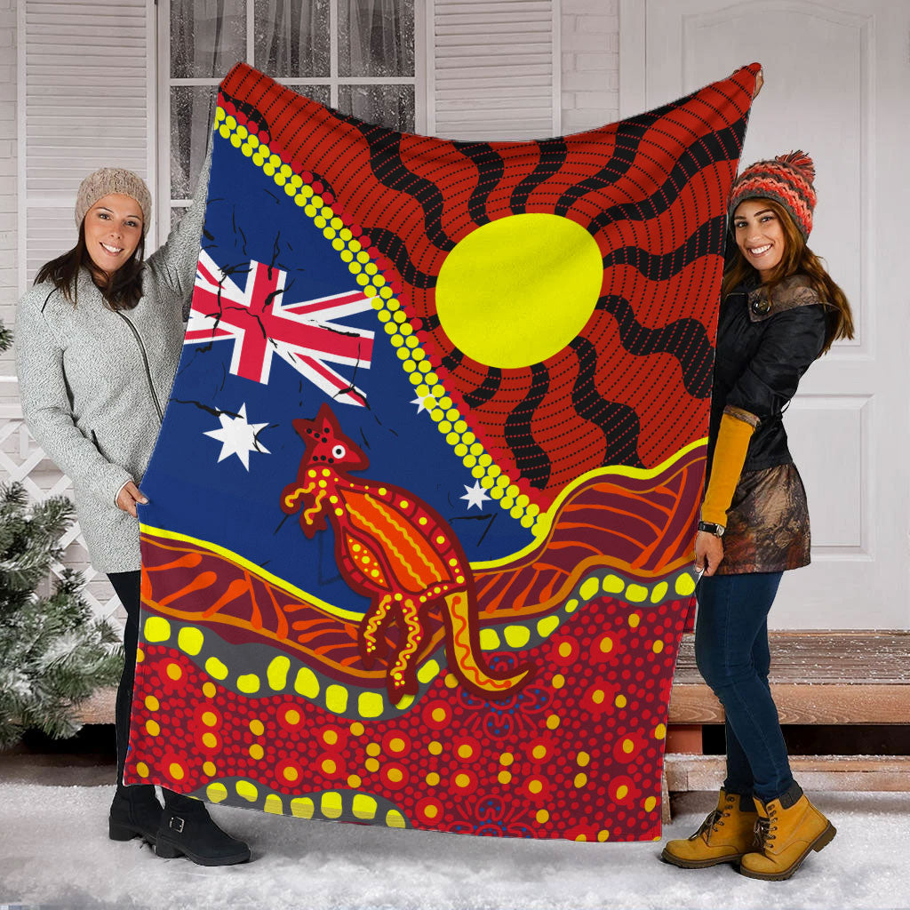 Australia Day Indigenous Art Blanket - - Vibe Hoodie Shop