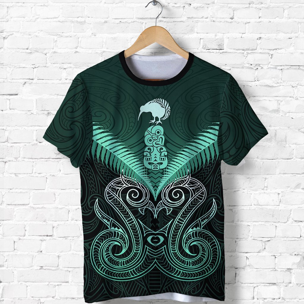 Maori Manaia New Zealand T shirt Turquoise - Vibe Hoodie Shop