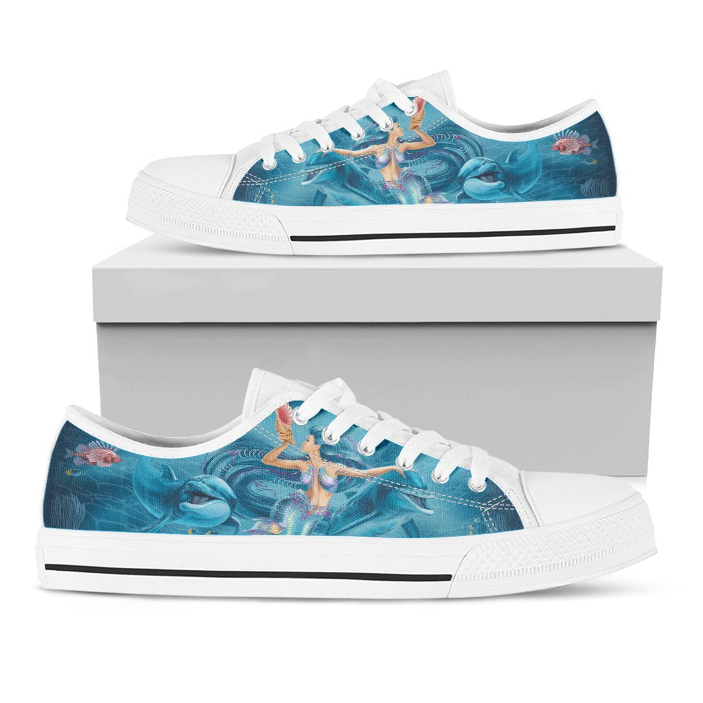 Low Top Shoes - Australia Beautiful Mermaid With Dolphin - Vibe Hoodie Shop