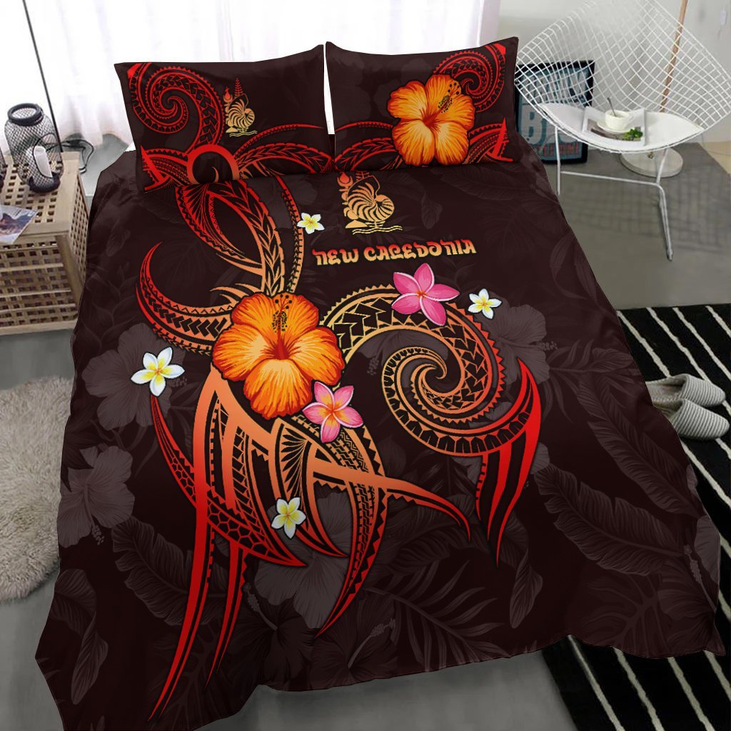 New Caledonia Polynesian Bedding Set - Legend of New Caledonia (Red) - Vibe Hoodie Shop