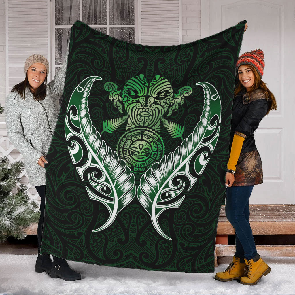 New Zealand Silver Fern Blanket Green - - Vibe Hoodie Shop