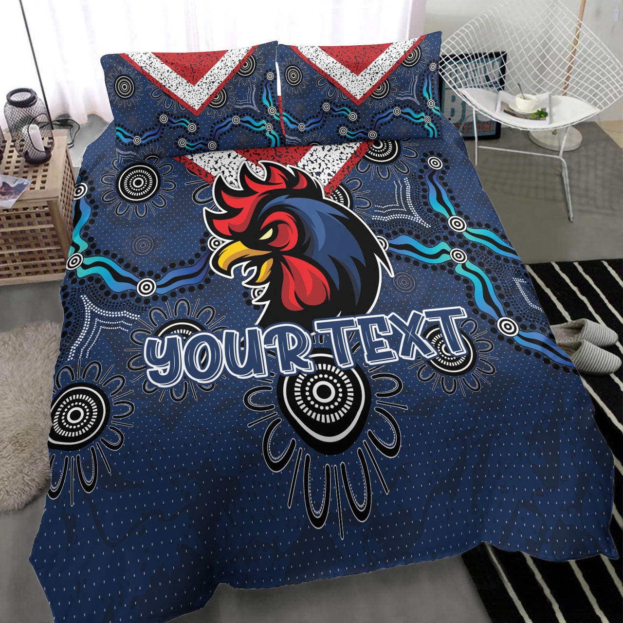 Roosters Rugby Bedding Set - Super Roosters Bedding Set RLT13 - Vibe Hoodie Shop