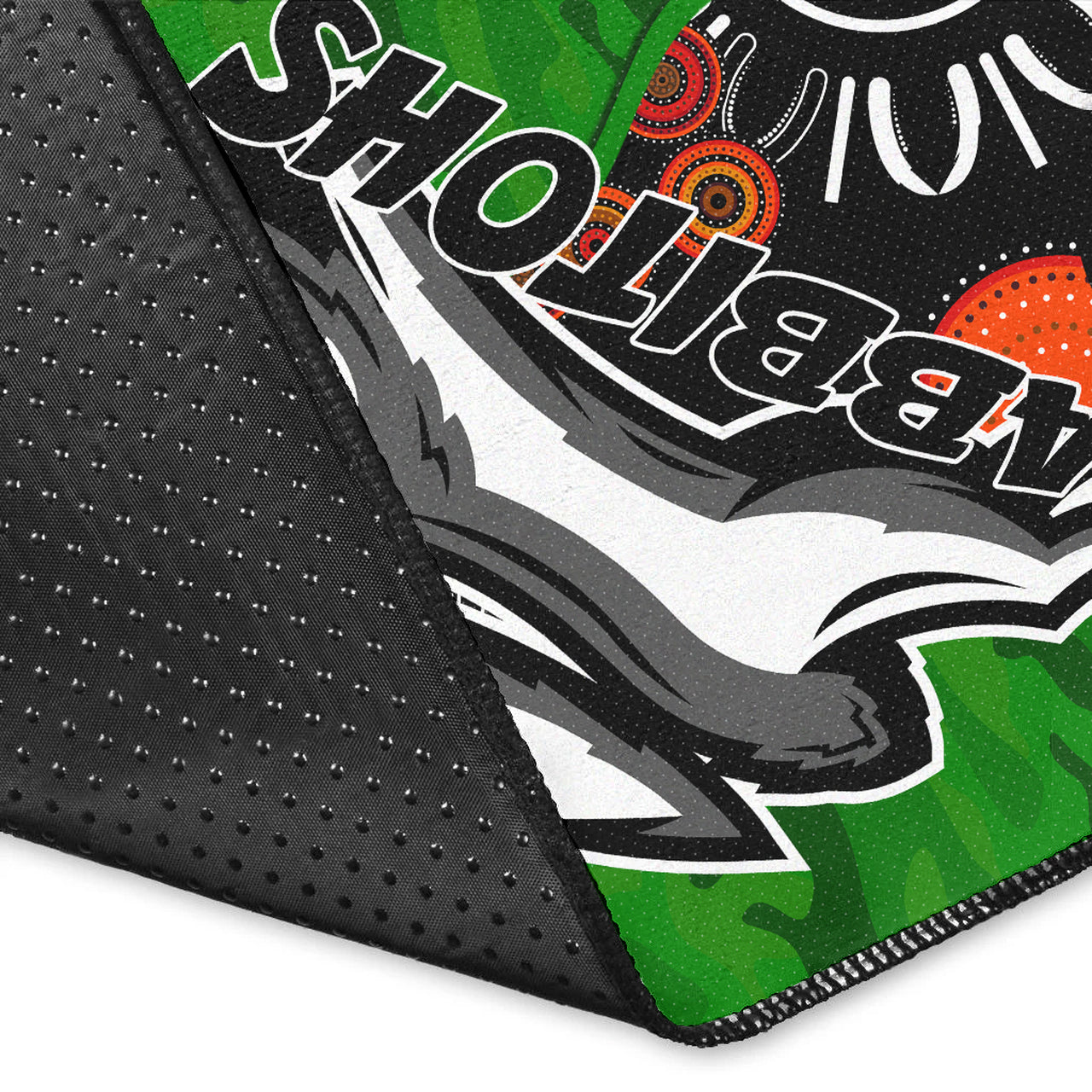 Rabbitohs Rugby Area Rug - Custom Rabbitohs Indigenous Energy Area Rug LT10 - Vibe Hoodie Shop