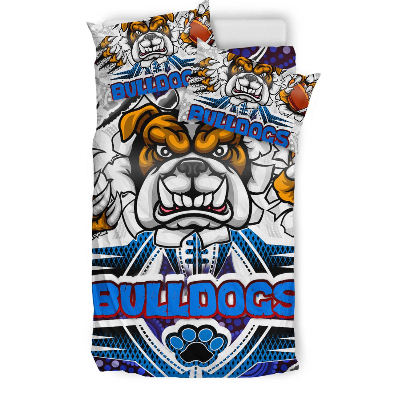 Bulldogs Rugby Custom Aboriginal Bedding Set - Indigenous Super Bulldogs RLT13 - Vibe Hoodie Shop