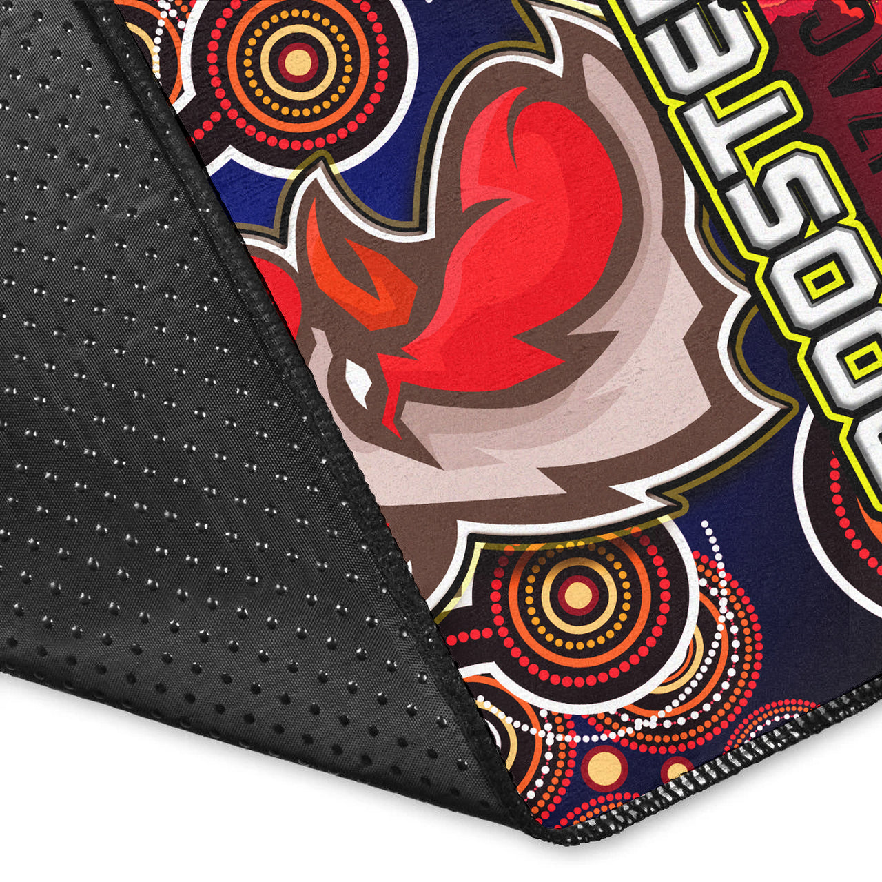 Roosters Rugby Area Rug - Aboriginal Rooster ANZAC Day Lest We Forget With Poppy Flower Patterns Area Rug RLT12 - Vibe Hoodie Shop