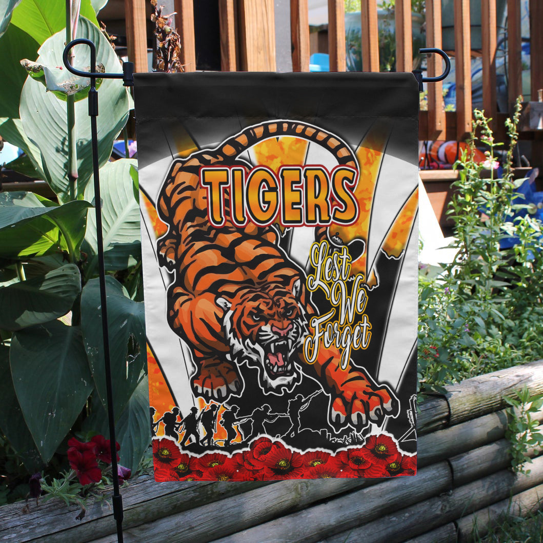 Tigers Rugby Flag - Tigers Lest We Forget And Poppies Flag - Vibe Hoodie Shop