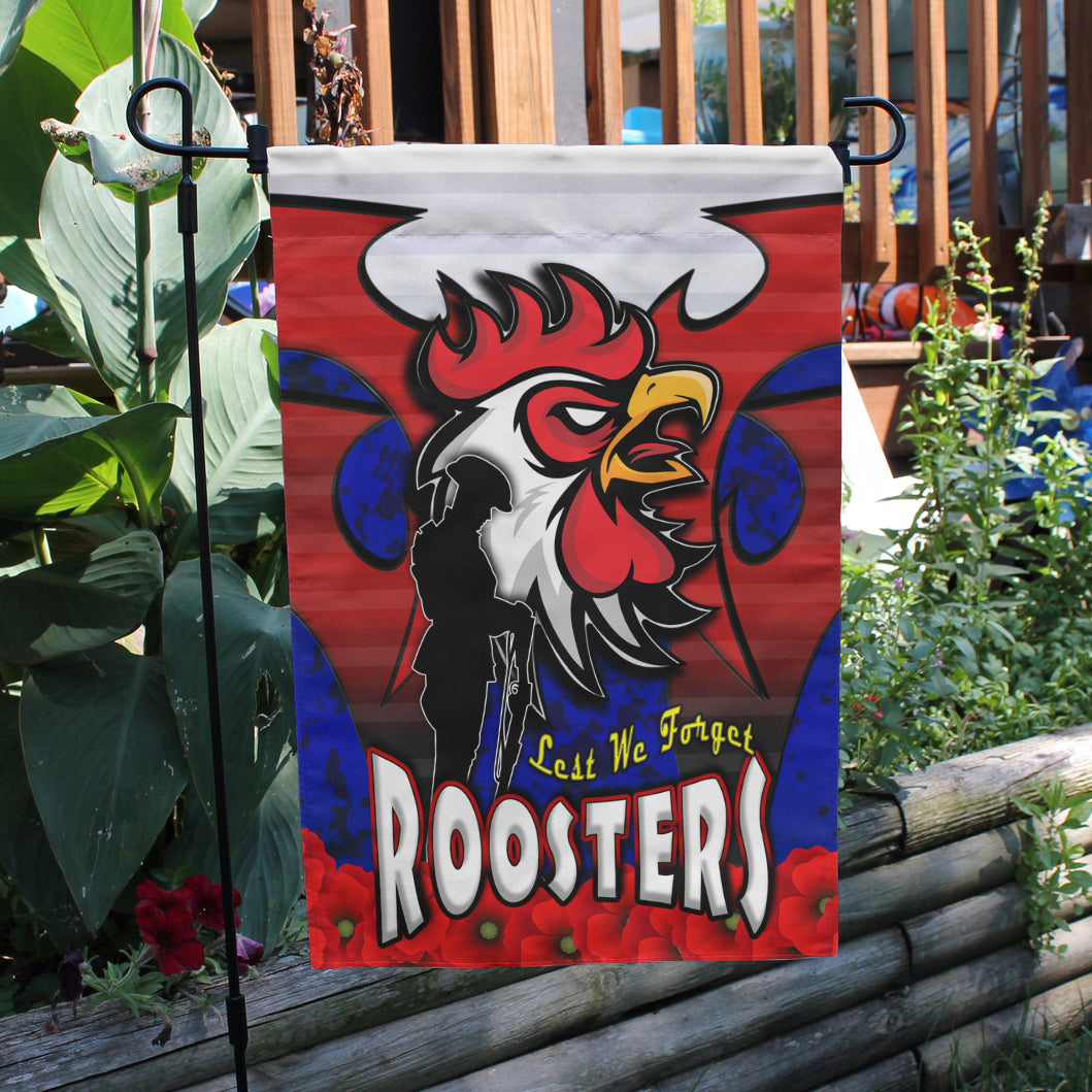 Roosters Rugby Flag - Roosters Remembrance Day And Poppies Flag - Vibe Hoodie Shop