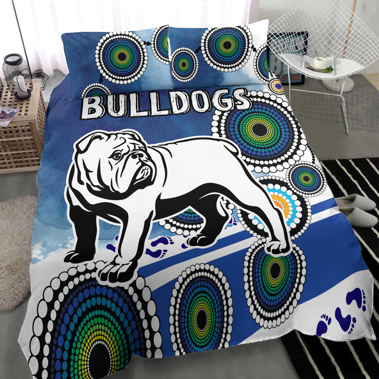 Bulldogs Rugby Bedding Set - Custom Indigenous Bulldogs Bedding Set RLT13 - Vibe Hoodie Shop