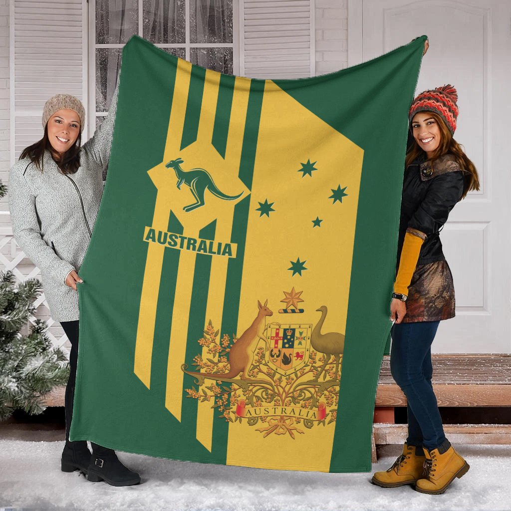 Premium Blanket - Australia Kangaroo Sign National Color - Vibe Hoodie Shop