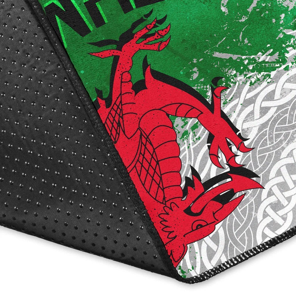 Wales Celtic Area Rug - Grunge Dragon - Vibe Hoodie Shop