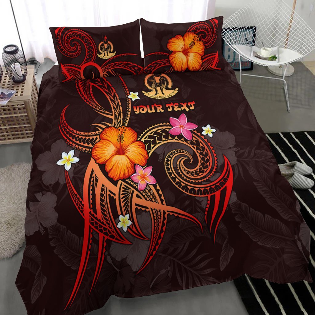 Vanuatu Polynesian Personalised Bedding Set - Legend of Vanuatu (Red) - Vibe Hoodie Shop