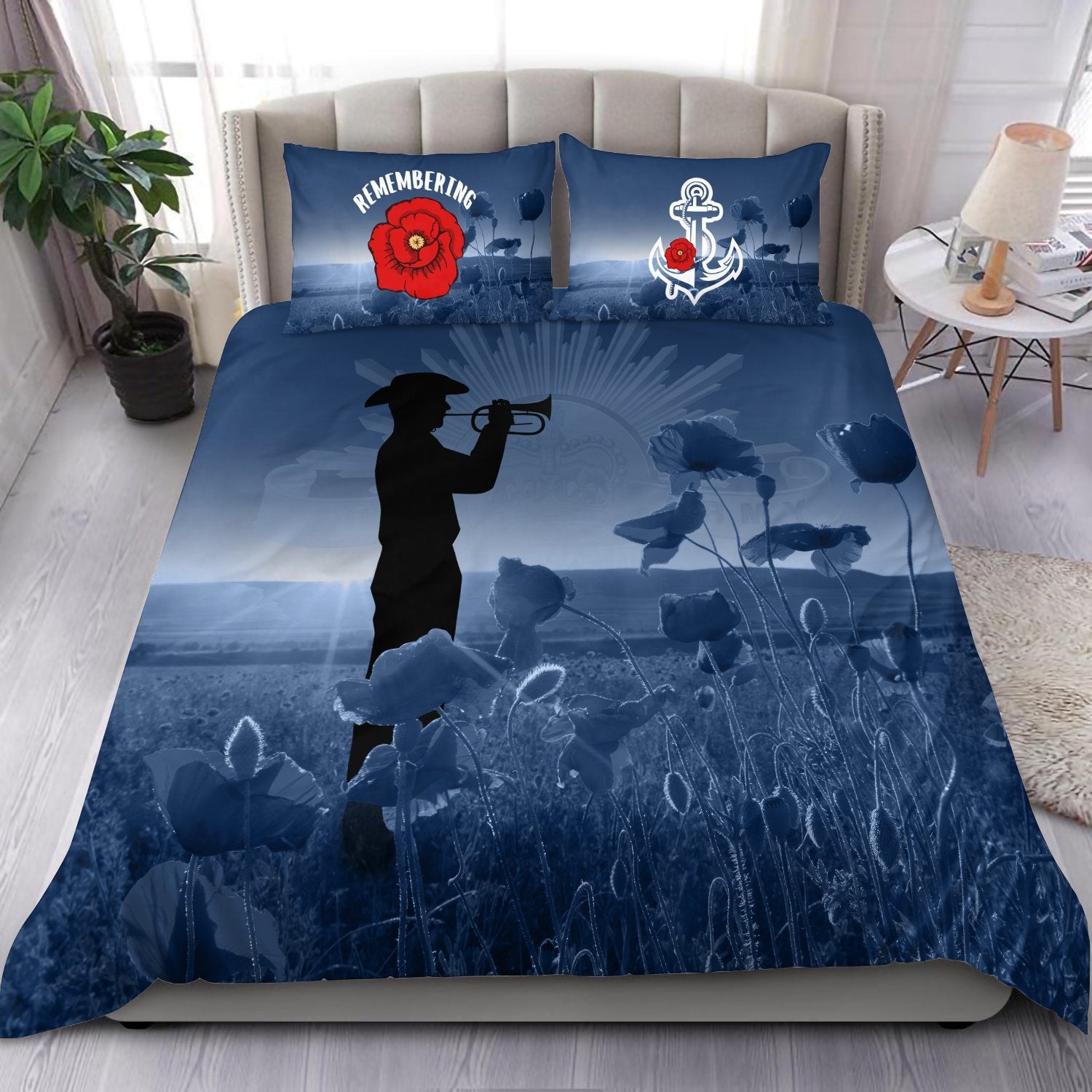 Australia Navy ANZAC Bedding Set - Remembering Our Heroes - Vibe Hoodie Shop