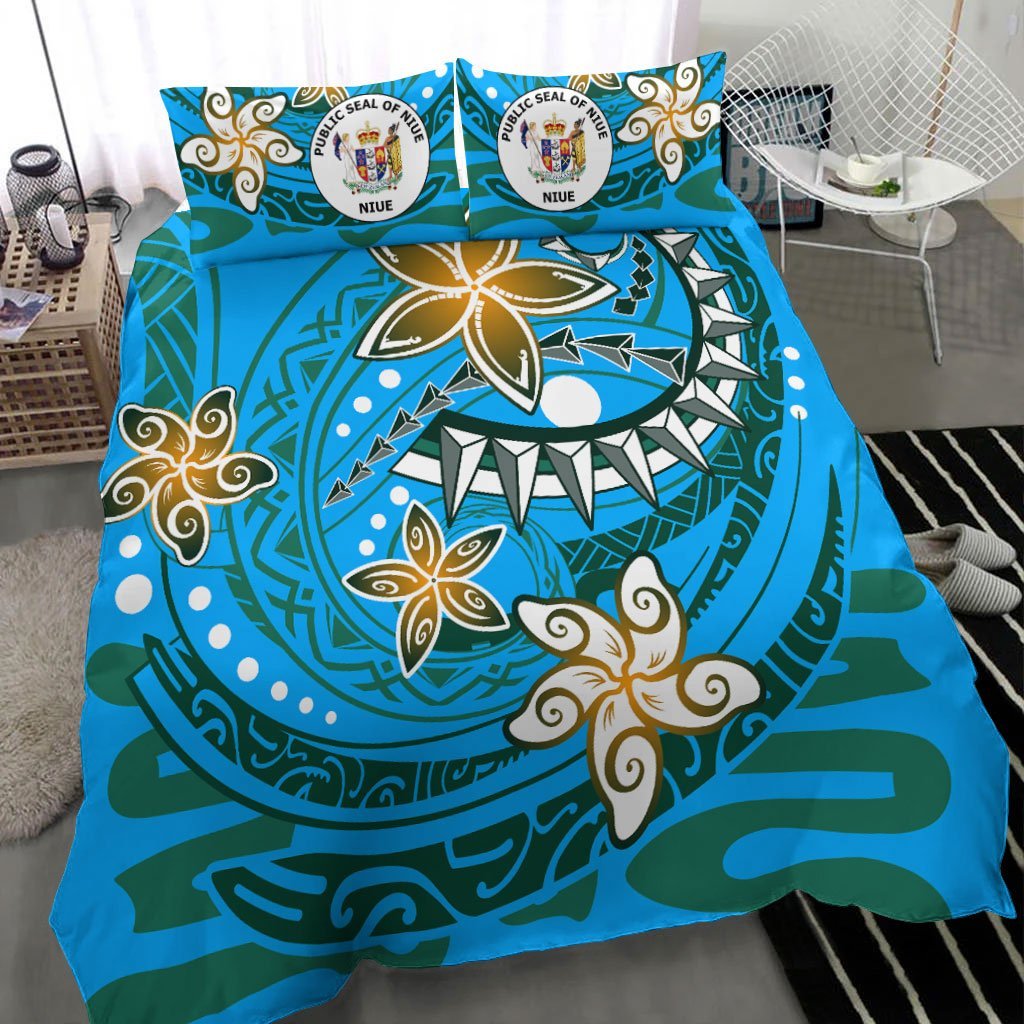 Niue Bedding Set - Spring Style Blue Color - Vibe Hoodie Shop