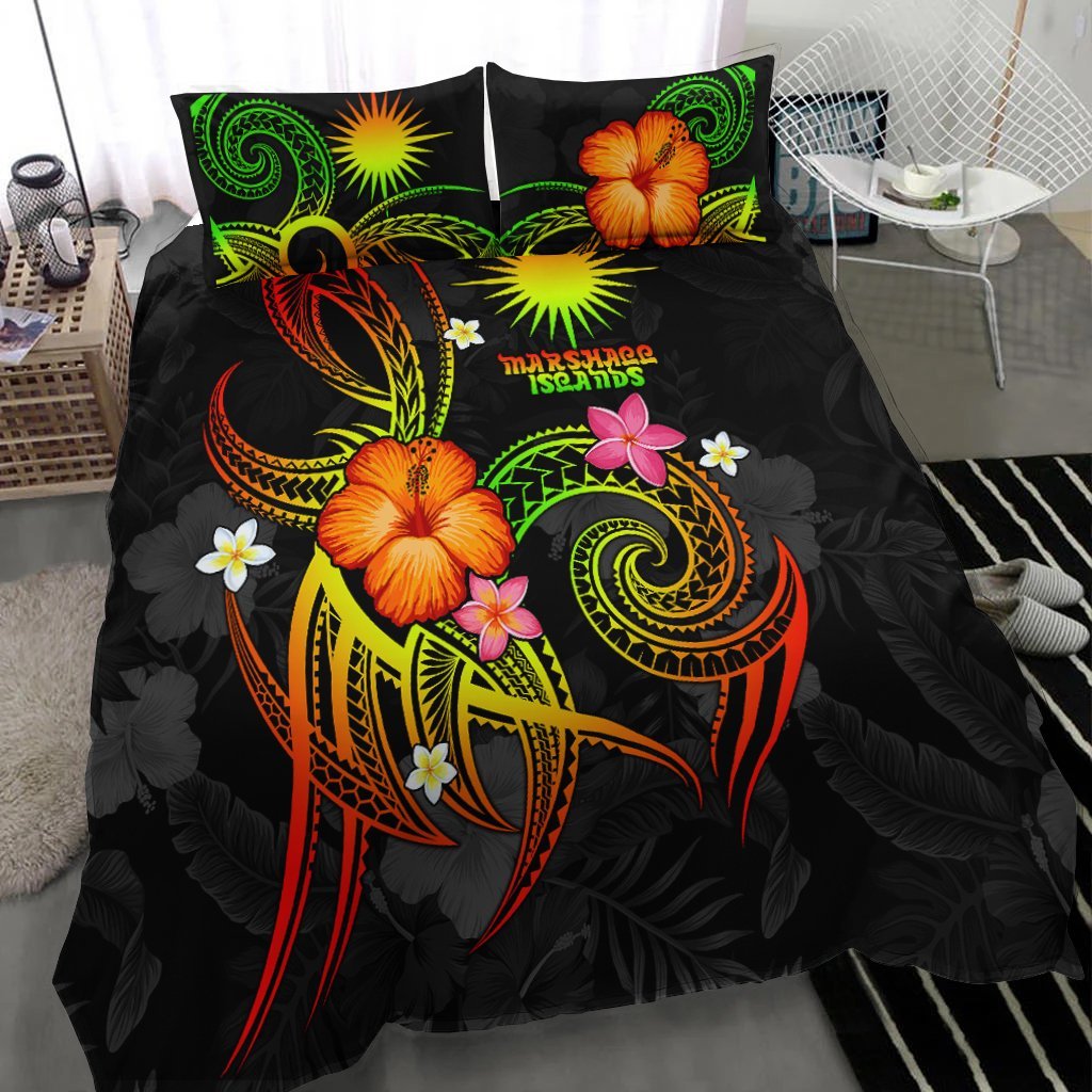 Marshall Islands Polynesian Bedding Set - Legend of Marshall Islands (Reggae) - Vibe Hoodie Shop