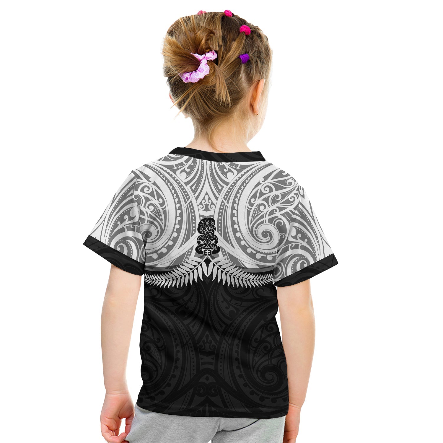 New Zealand T shirt Kid - Maori Silver Fern - LT20 - Vibe Hoodie Shop