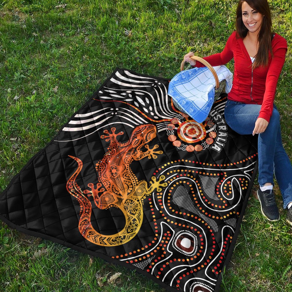 Aboriginal Premium Quilt - Lizard Sunshine - Vibe Hoodie Shop