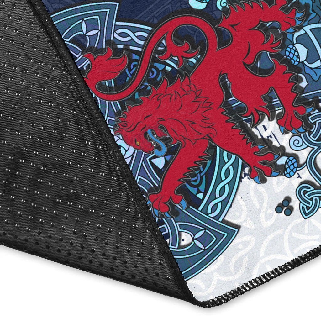 Scotland Celtic Area Rug - Lion Rampant With Celtic Cross - Vibe Hoodie Shop