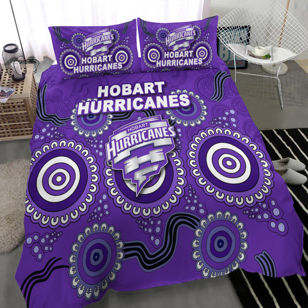 Hobart Hurricanes Aboriginal Cricket 2022 Bedding Set - - Vibe Hoodie Shop