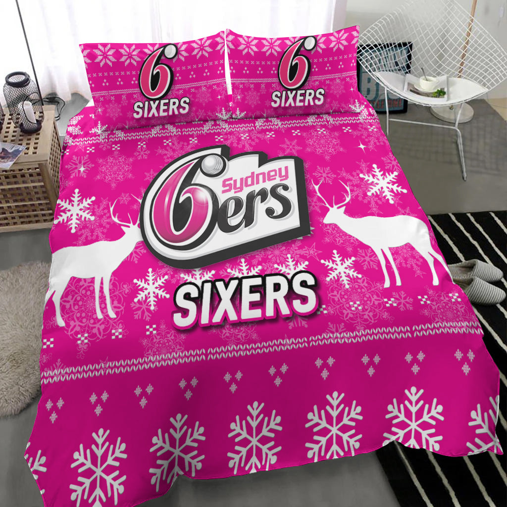 Sydney Sixers Cricket Australian Christmas Ugly Style Bedding Set - - Vibe Hoodie Shop