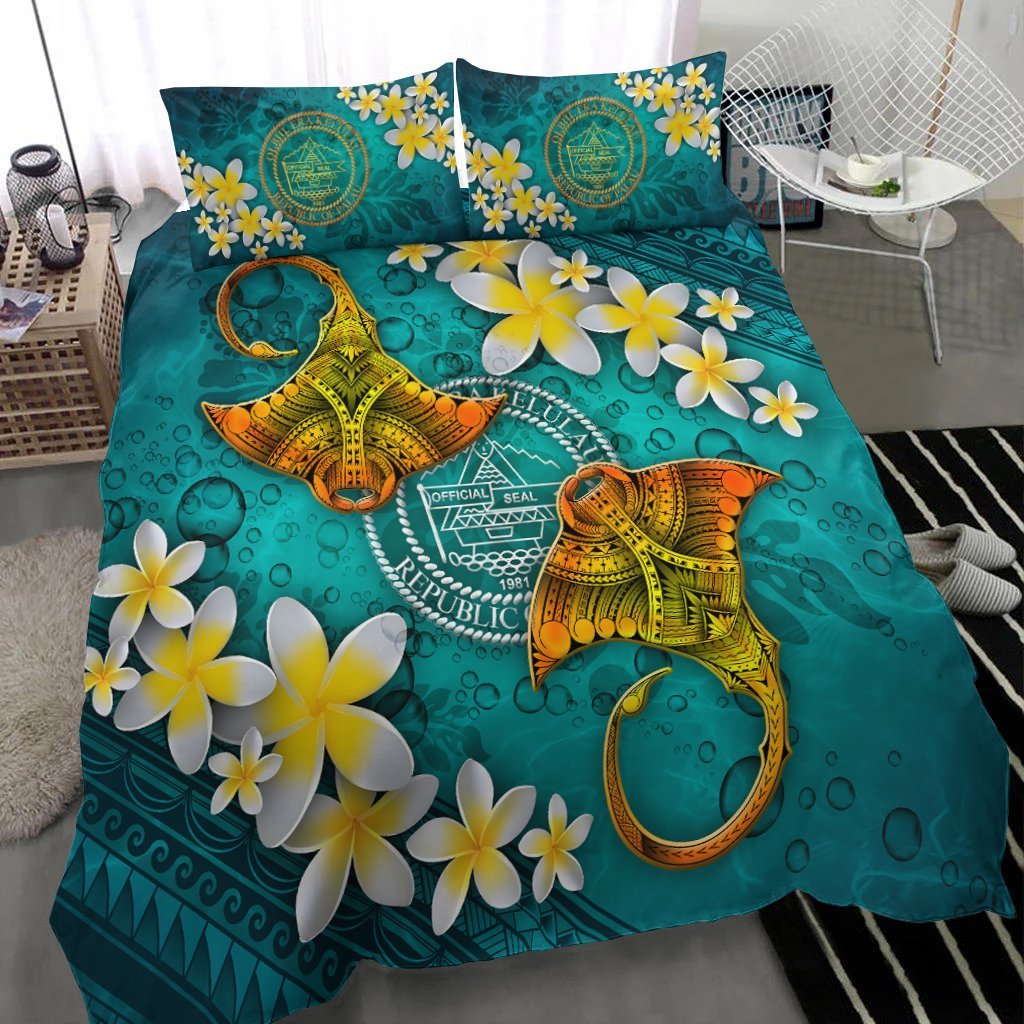Palau Polynesian Bedding Set - Manta Ray Ocean - Vibe Hoodie Shop