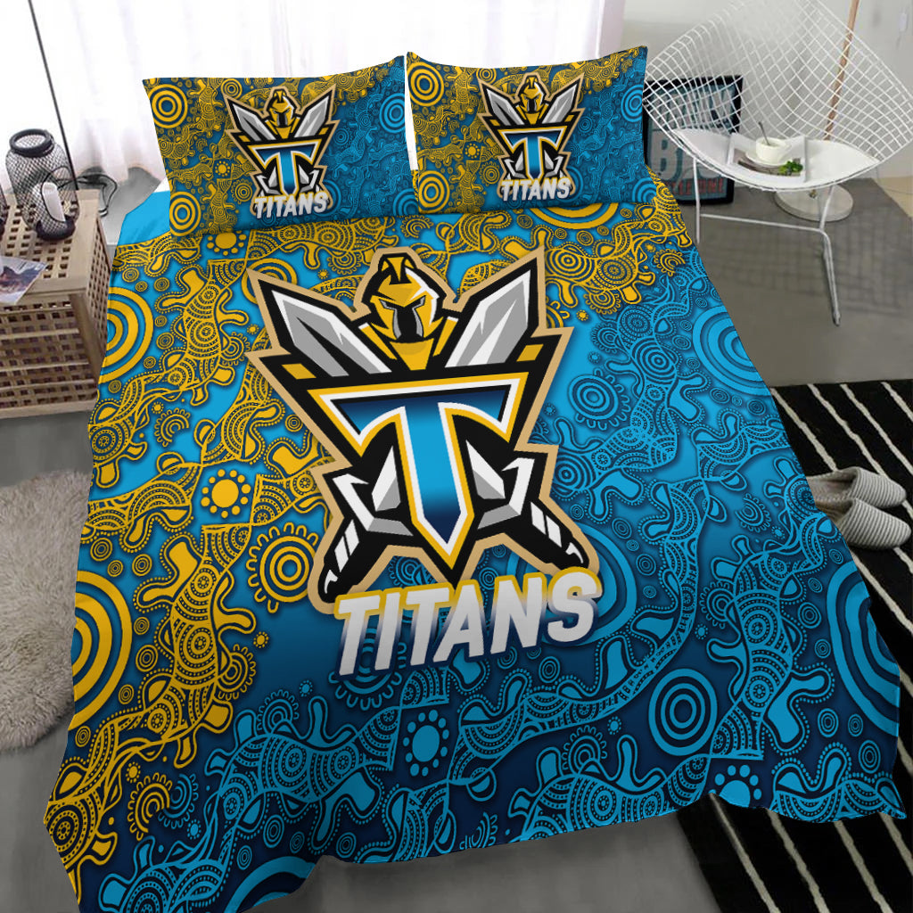 Titans Rugby 2022 Aboriginal Art Bedding Set - - Vibe Hoodie Shop