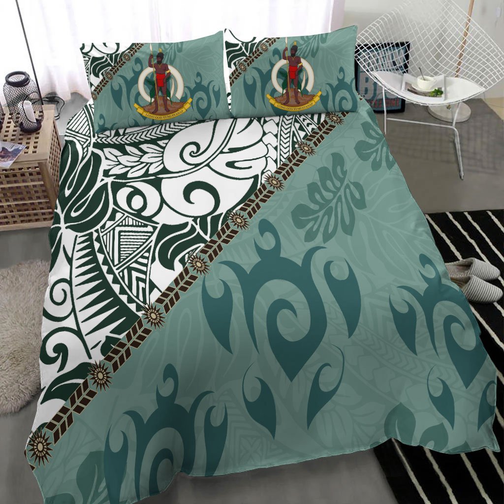 Vanuatu Bedding Set - Leaves And Turtles - Vibe Hoodie Shop