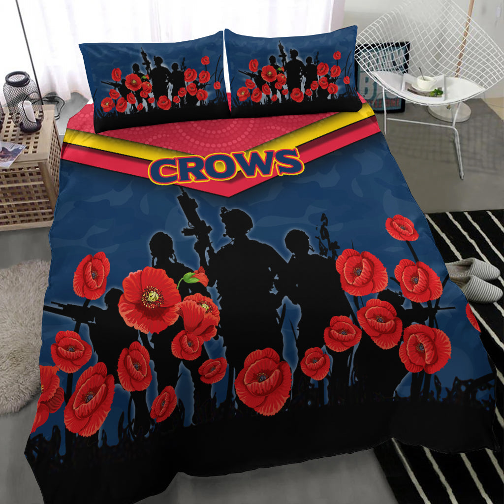 Adelaide Crows ANZAC Day Bedding Set - Indigenous Art - - Vibe Hoodie Shop