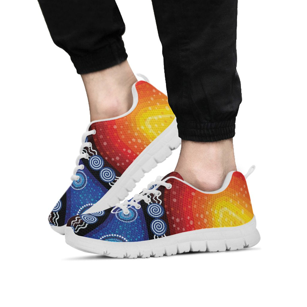 Sneakers - Aboriginal Color Dot Painting - Vibe Hoodie Shop