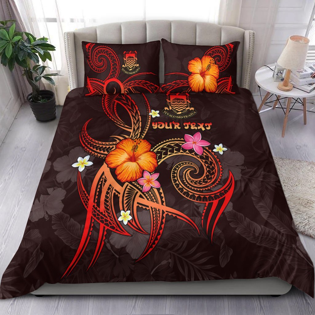Tuvalu Polynesian Personalised Bedding Set - Legend of Tuvalu (Red) - Vibe Hoodie Shop