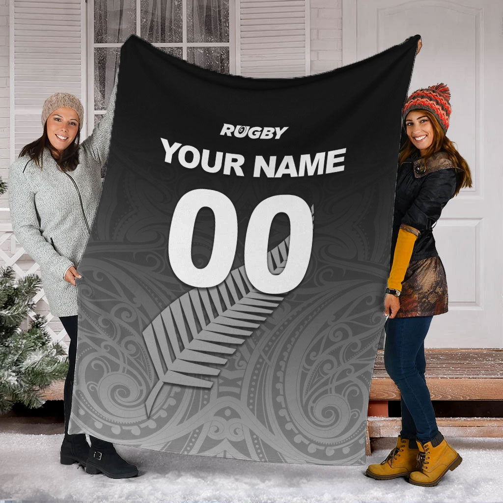 (Custom Personalised) New Zealand Rugby Blanket - Maori Tribal - - Vibe Hoodie Shop