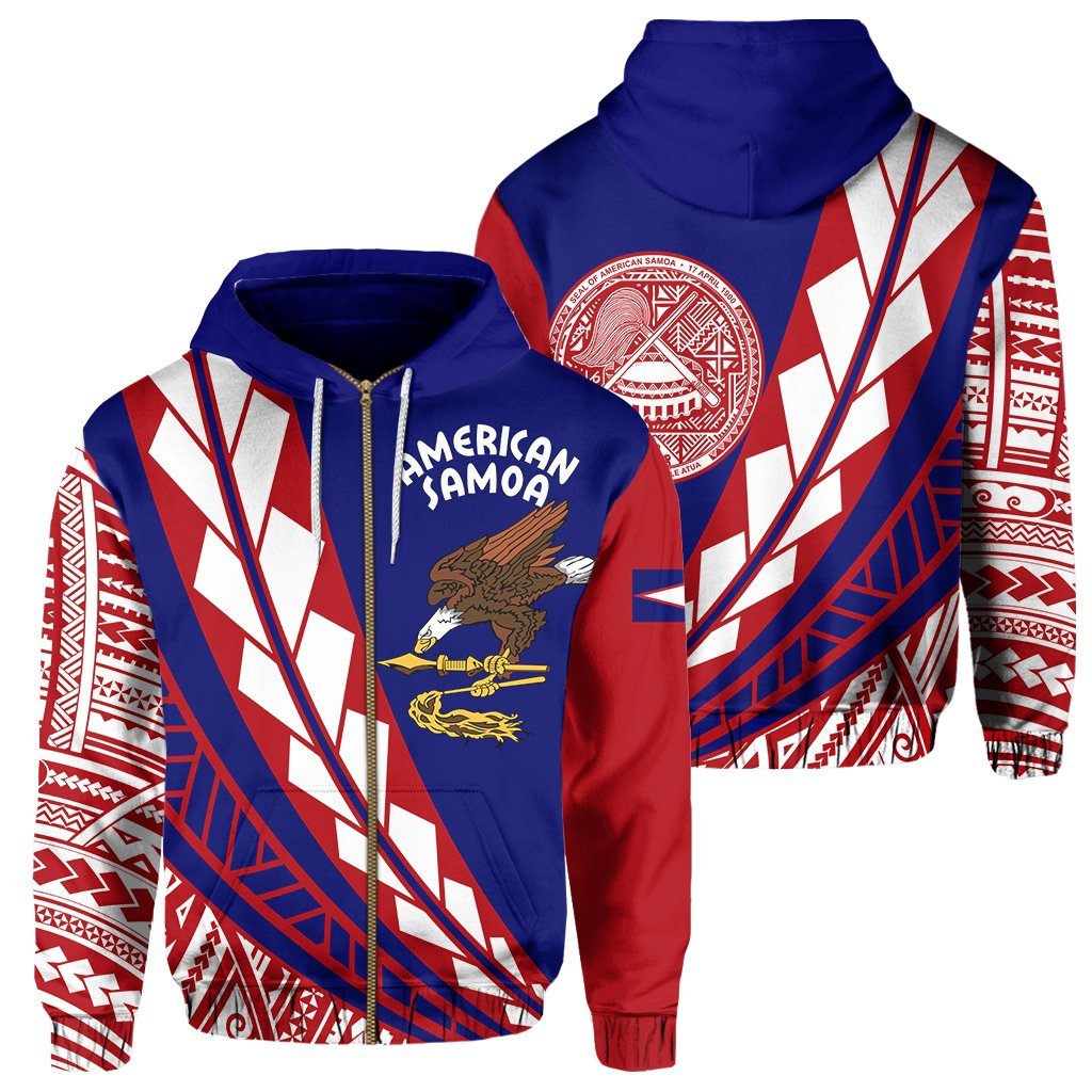 American Samoa Hoodie - Flag Edition Zip Ver - Vibe Hoodie Shop