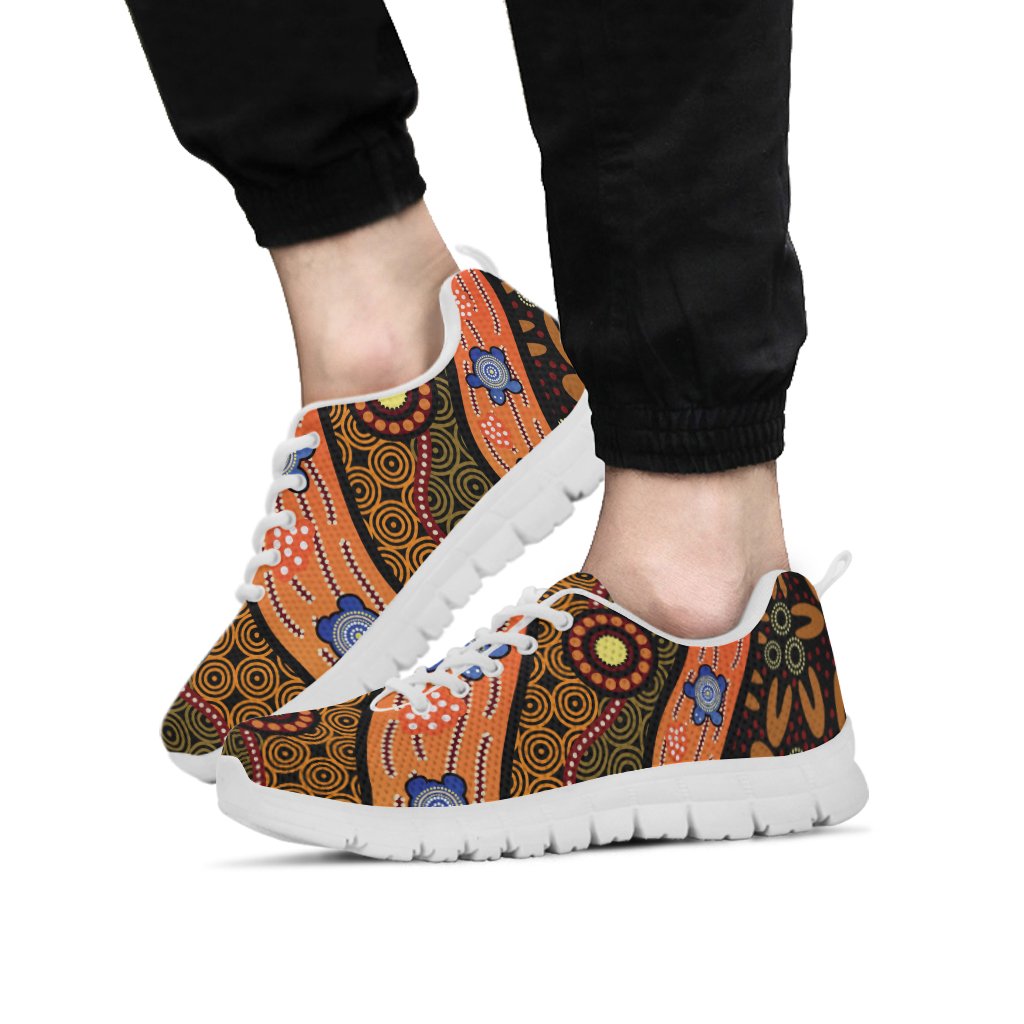 Sneakers - Aboriginal Dot Unique Style Turtle - Vibe Hoodie Shop