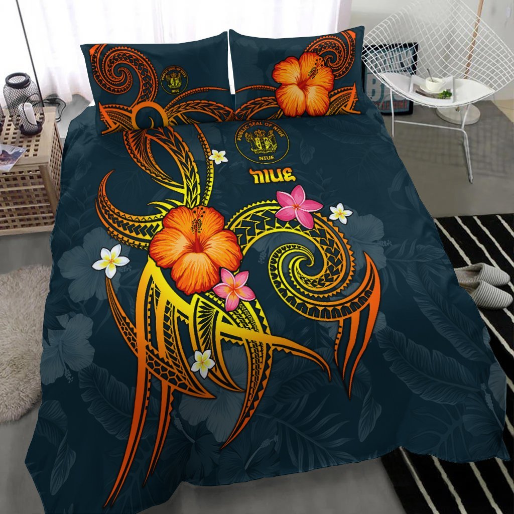 Niue Polynesian Bedding Set - Legend of Niue (Blue) - Vibe Hoodie Shop
