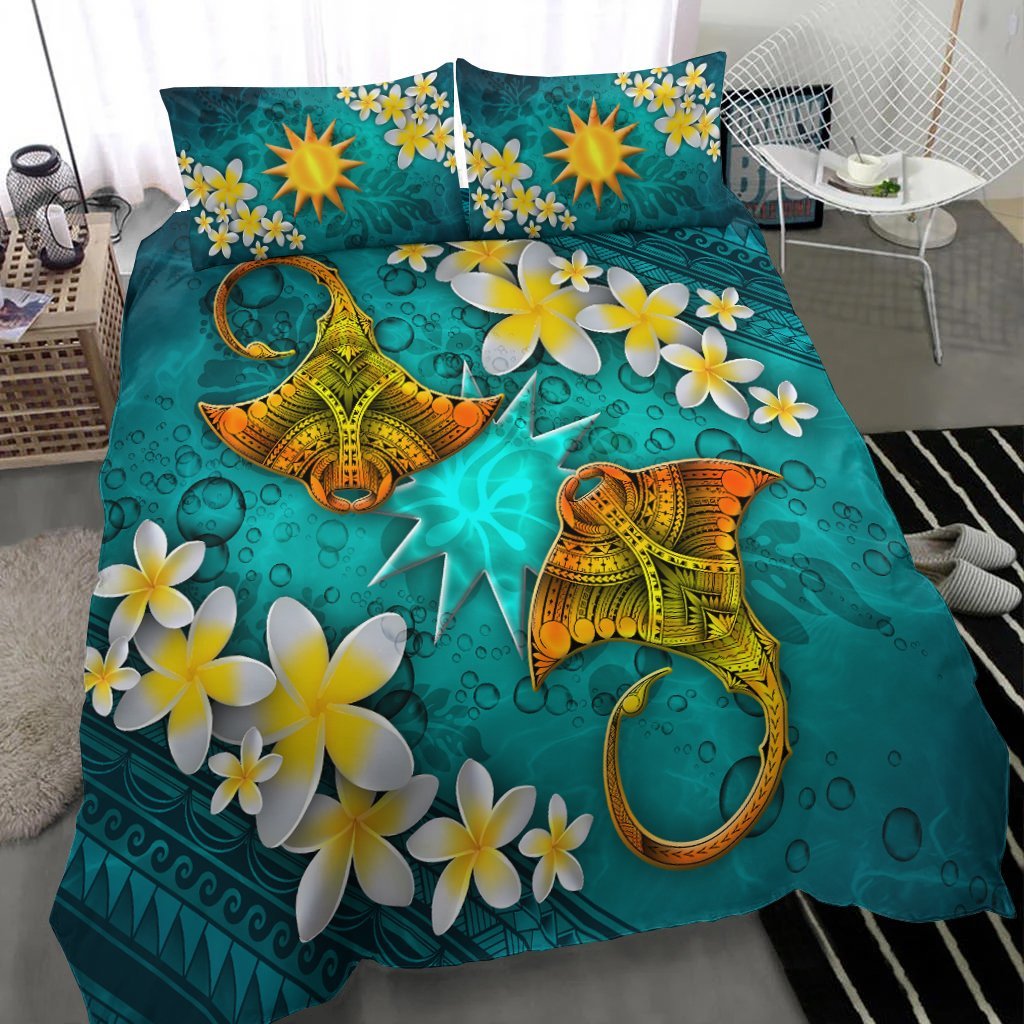 Nauru Micronesia Bedding Set - Manta Ray Ocean - Vibe Hoodie Shop