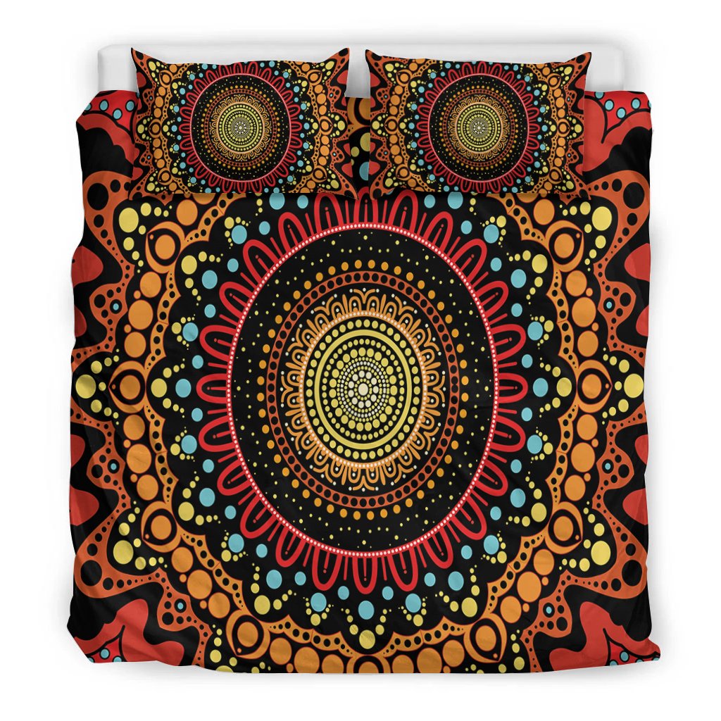 Aboriginal Bedding Set - Aboriginal Style Of Dot Painting - Vibe Hoodie Shop