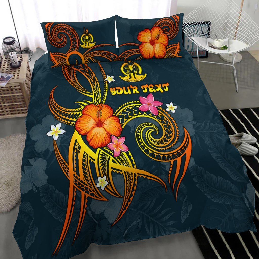 Vanuatu Polynesian Personalised Bedding Set - Legend of Vanuatu (Blue) - Vibe Hoodie Shop
