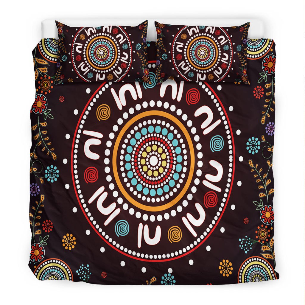 Aboriginal Bedding Set - Meeting Place Aboriginal Art Painting - Vibe Hoodie Shop