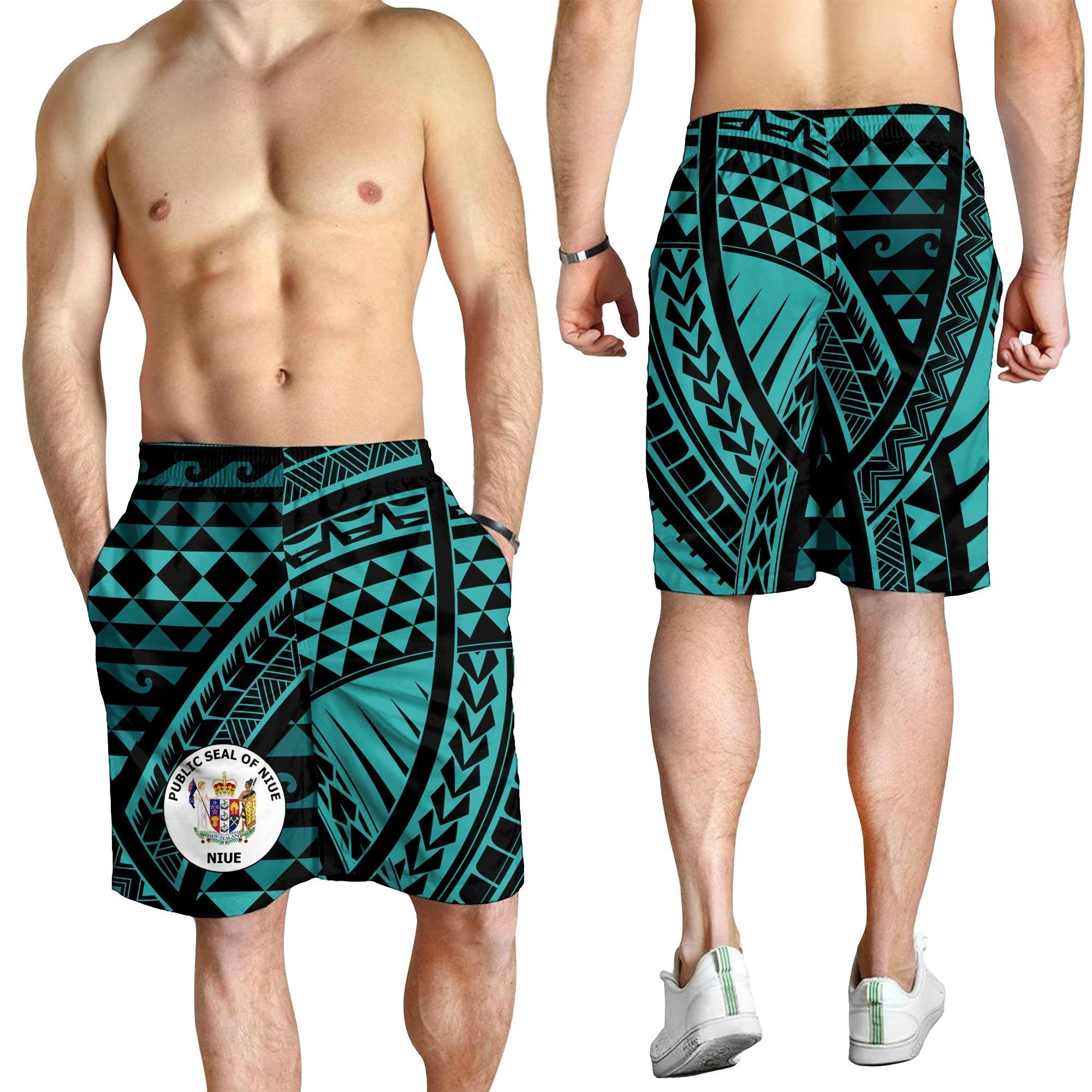 Niue Men's Short - Tribal Seamless Pattern - Vibe Hoodie Shop