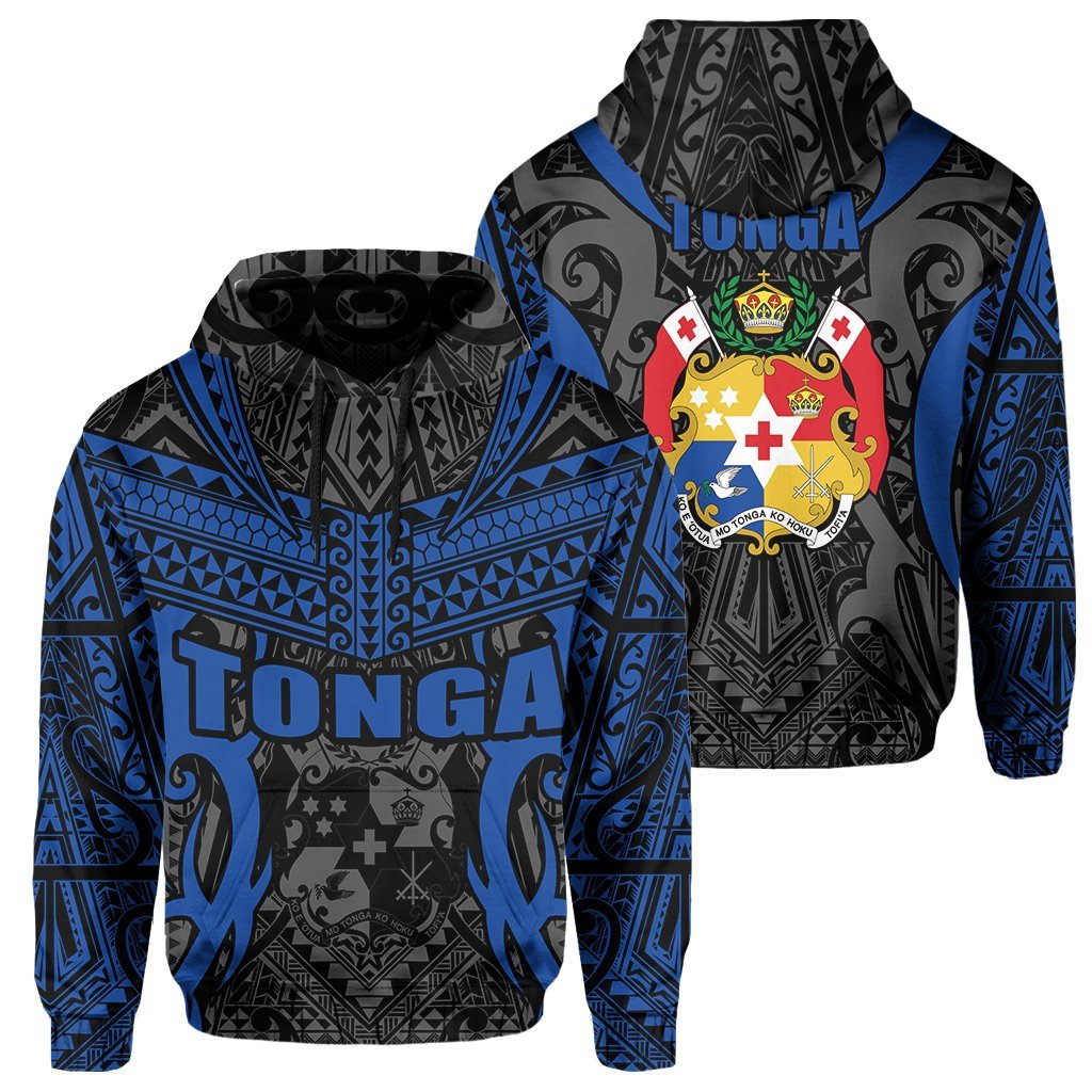 Tonga Hoodie - Kingdom Of Tonga Pullover Black Blue - Vibe Hoodie Shop