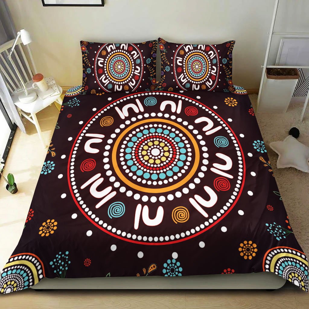 Aboriginal Bedding Set - Meeting Place Aboriginal Art Painting - Vibe Hoodie Shop