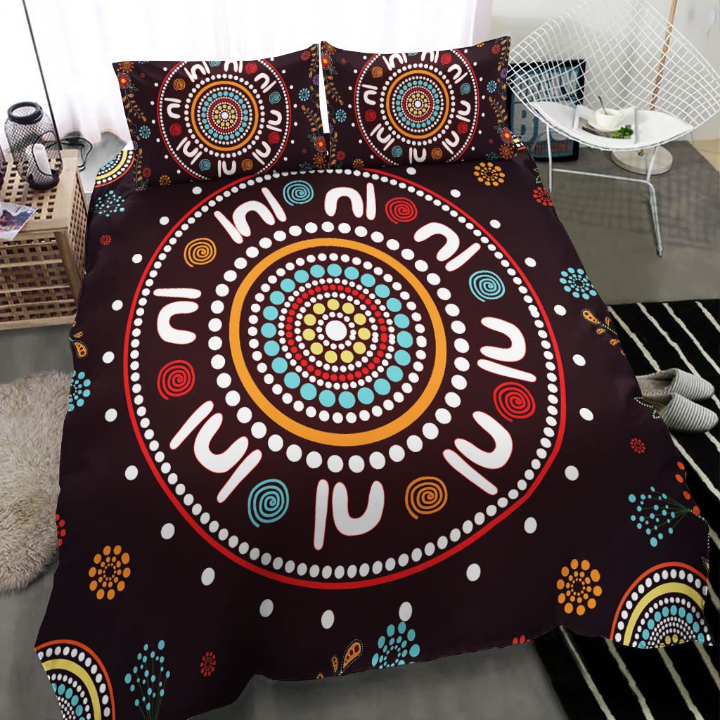 Aboriginal Bedding Set - Meeting Place Aboriginal Art Painting - Vibe Hoodie Shop